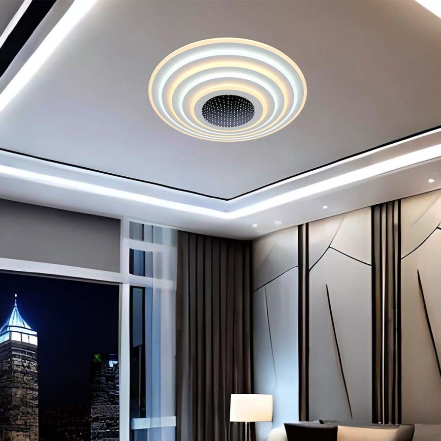 Plafón LED regulable LED/125W/230V 3000-6500K diá. 50 cm + control remoto