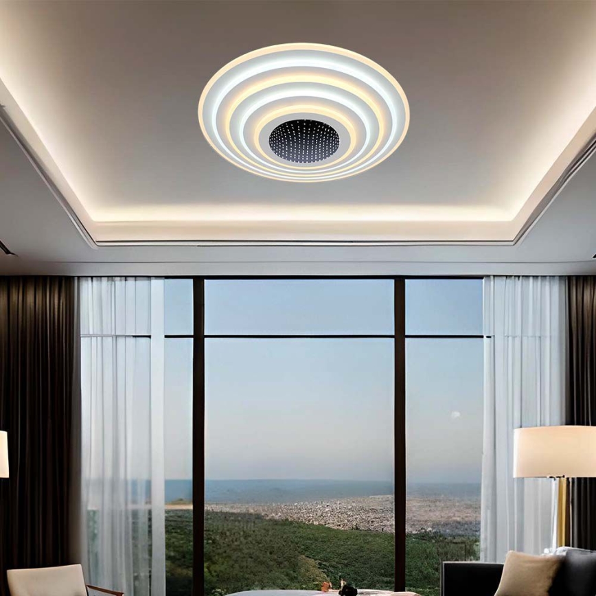 Plafón LED regulable LED/125W/230V 3000-6500K diá. 50 cm + control remoto