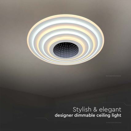 Plafón LED regulable LED/125W/230V 3000-6500K diá. 50 cm + control remoto
