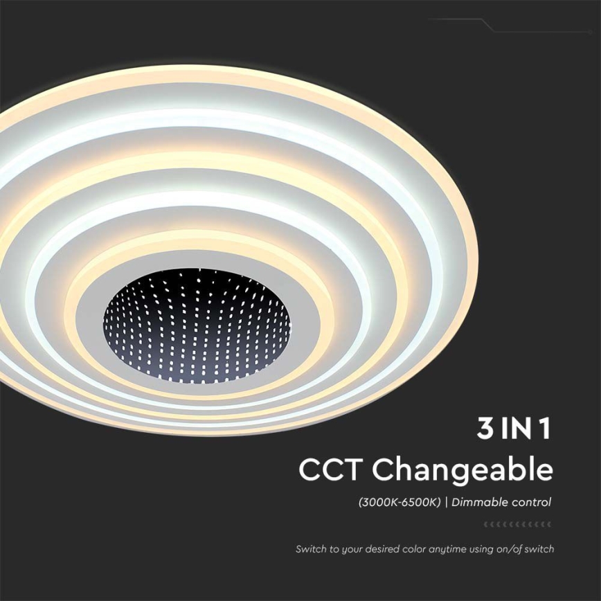 Plafón LED regulable LED/125W/230V 3000-6500K diá. 50 cm + control remoto