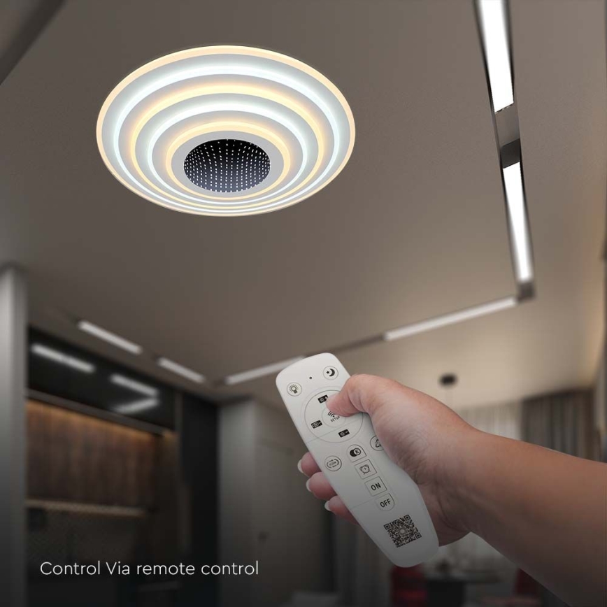 Plafón LED regulable LED/125W/230V 3000-6500K diá. 50 cm + control remoto