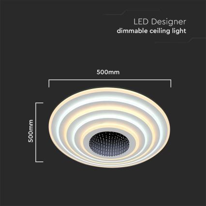 Plafón LED regulable LED/125W/230V 3000-6500K diá. 50 cm + control remoto