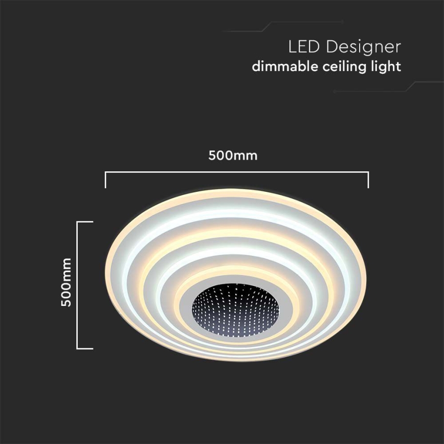 Plafón LED regulable LED/125W/230V 3000-6500K diá. 50 cm + control remoto