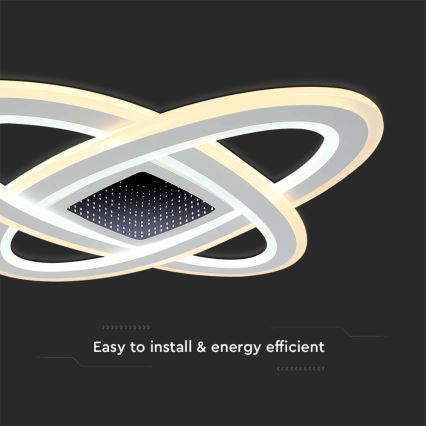 Plafón LED regulable LED/130W/230V 3000-6500K 62x62 cm + control remoto