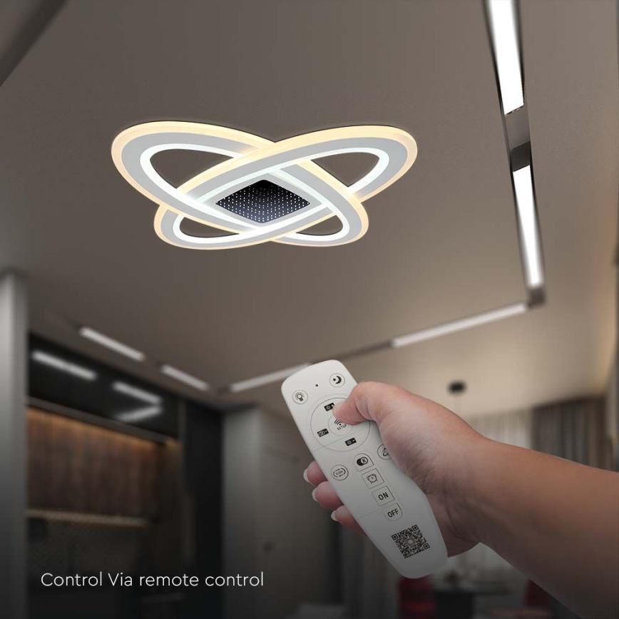 Plafón LED regulable LED/130W/230V 3000-6500K 62x62 cm + control remoto