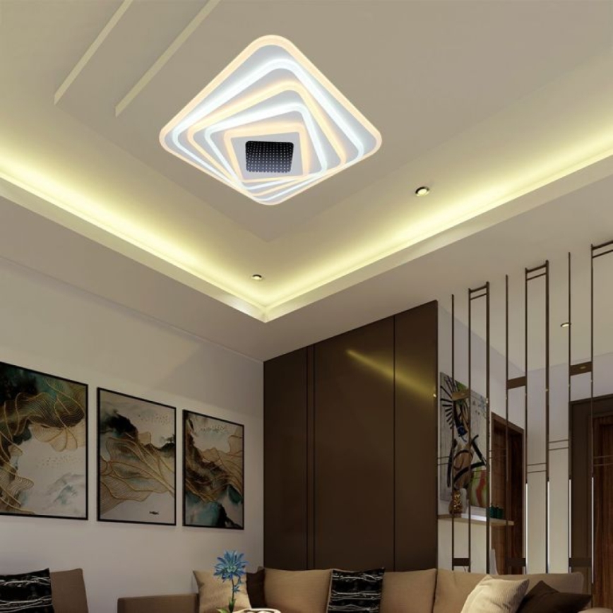 Plafón LED regulable LED/150W/230V 3000-6500K 51x51 cm + control remoto