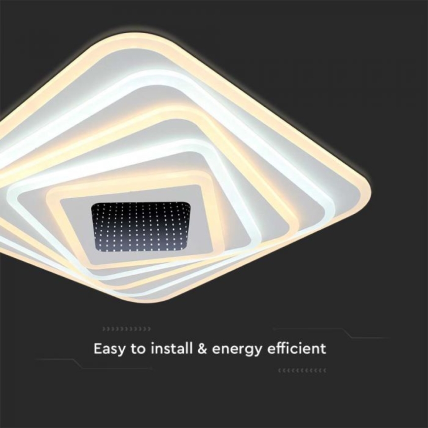 Plafón LED regulable LED/150W/230V 3000-6500K 51x51 cm + control remoto