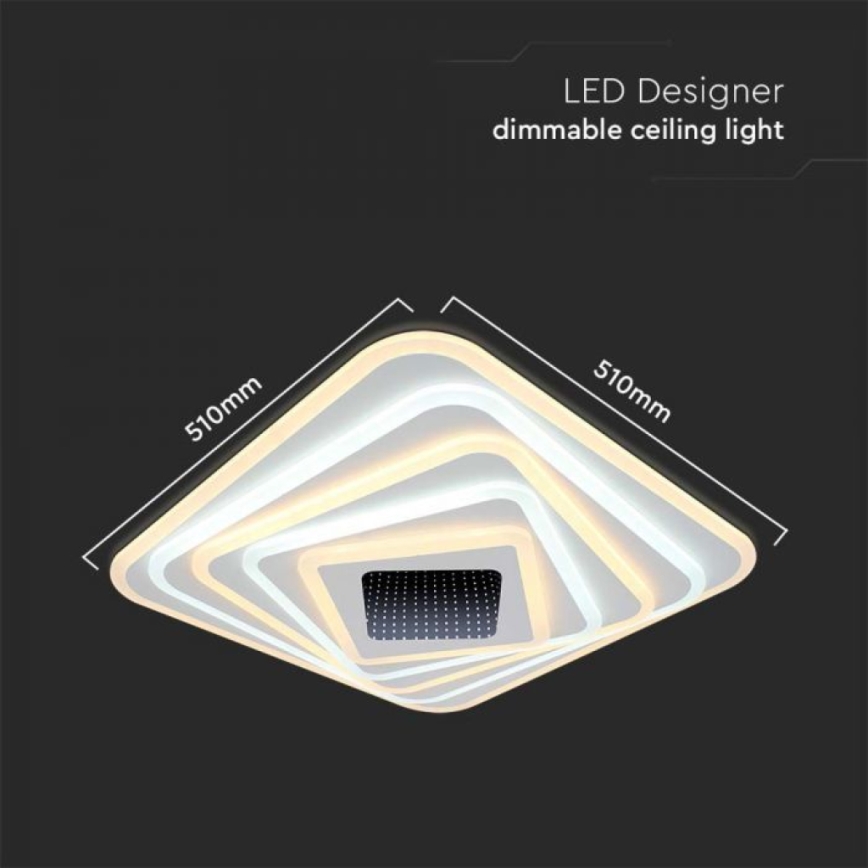 Plafón LED regulable LED/150W/230V 3000-6500K 51x51 cm + control remoto