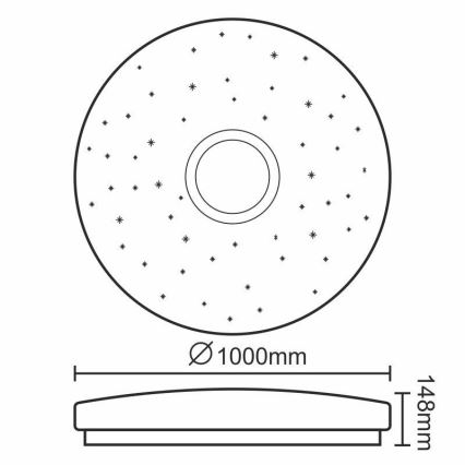 Plafón LED regulable LED/150W/230V