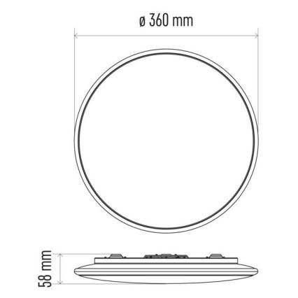 Plafón LED regulable LED/24W/230V + mando a distancia redondo 2700K-6500K