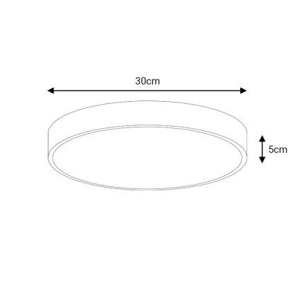 Plafón LED regulable LED/30W/230V 3000-6500K diá. 30 cm negro + control remoto