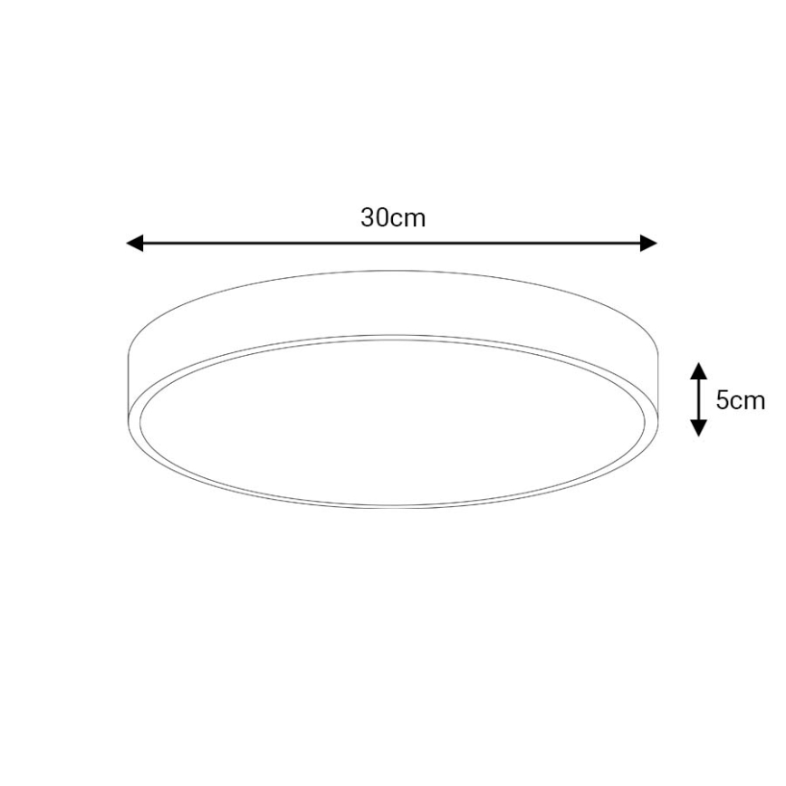 Plafón LED regulable LED/30W/230V 3000-6500K diá. 30 cm negro + control remoto