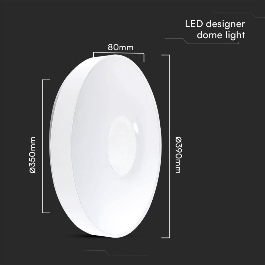 Plafón LED regulable LED/40W/230V 3000-6500K 39 cm blanco + control remoto