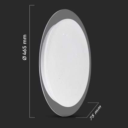Plafón LED regulable LED/40W/230V 3000K/4000K/6500K diá. 46,5 cm + control remoto