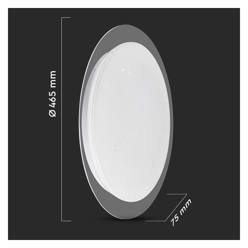 Plafón LED regulable LED/40W/230V 3000K/4000K/6500K diá. 46,5 cm + control remoto