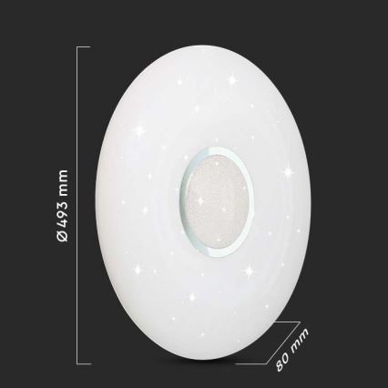 Plafón LED regulable LED/40W/230V 3000K/4000K/6500K diá. 49 cm + control remoto