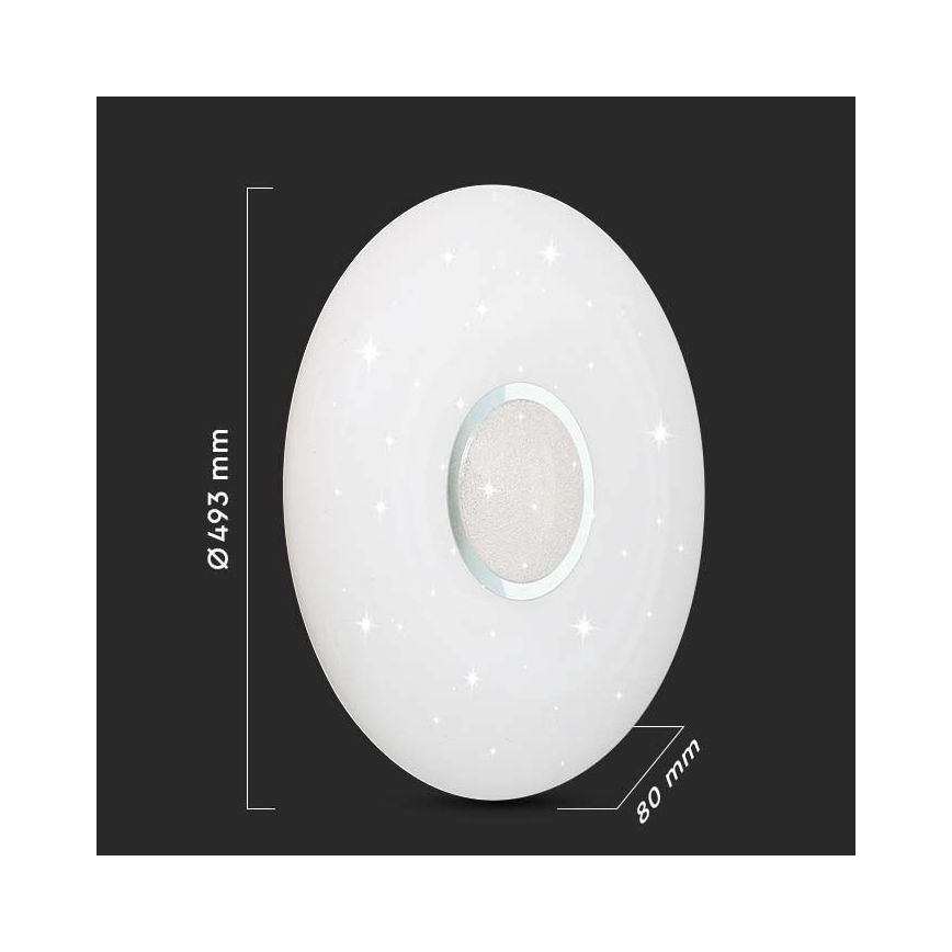 Plafón LED regulable LED/40W/230V 3000K/4000K/6500K diá. 49 cm + control remoto