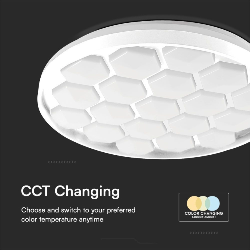 Plafón LED regulable LED/60W/230V 3000/4000/6500K diá. 49 cm + control remoto
