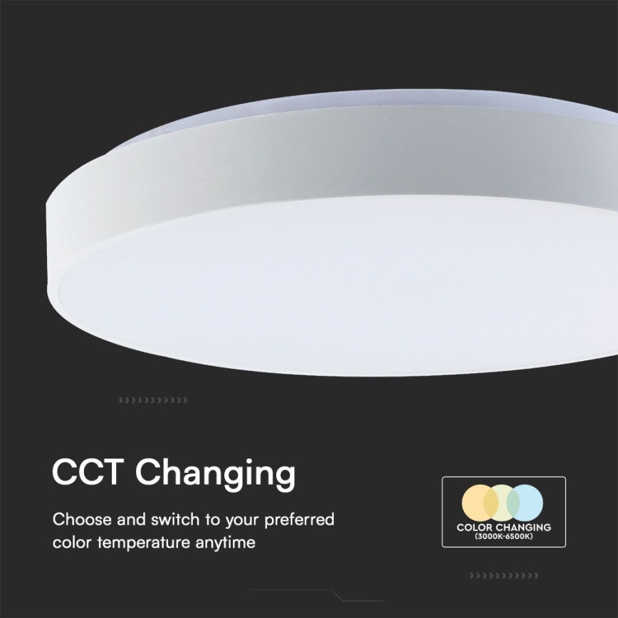 Plafón LED regulable LED/60W/230V 3000-6500K 49,5 cm blanco + control remoto