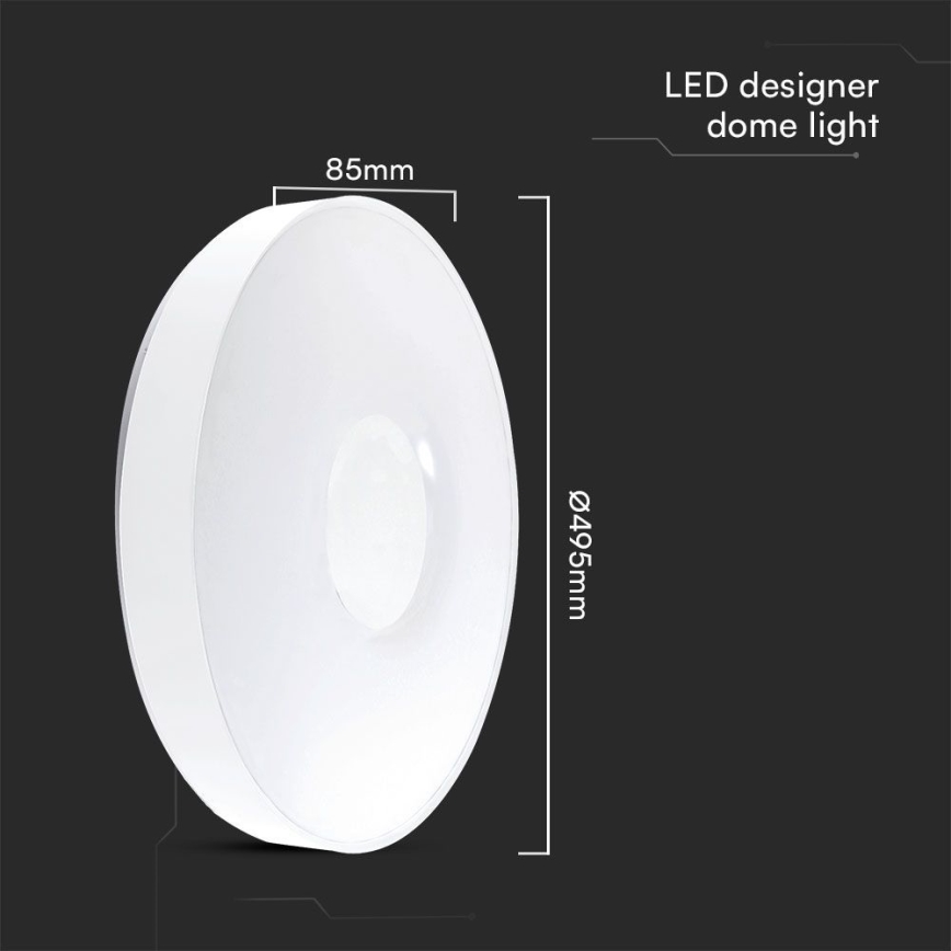 Plafón LED regulable LED/60W/230V 3000-6500K 49,5 cm blanco + control remoto