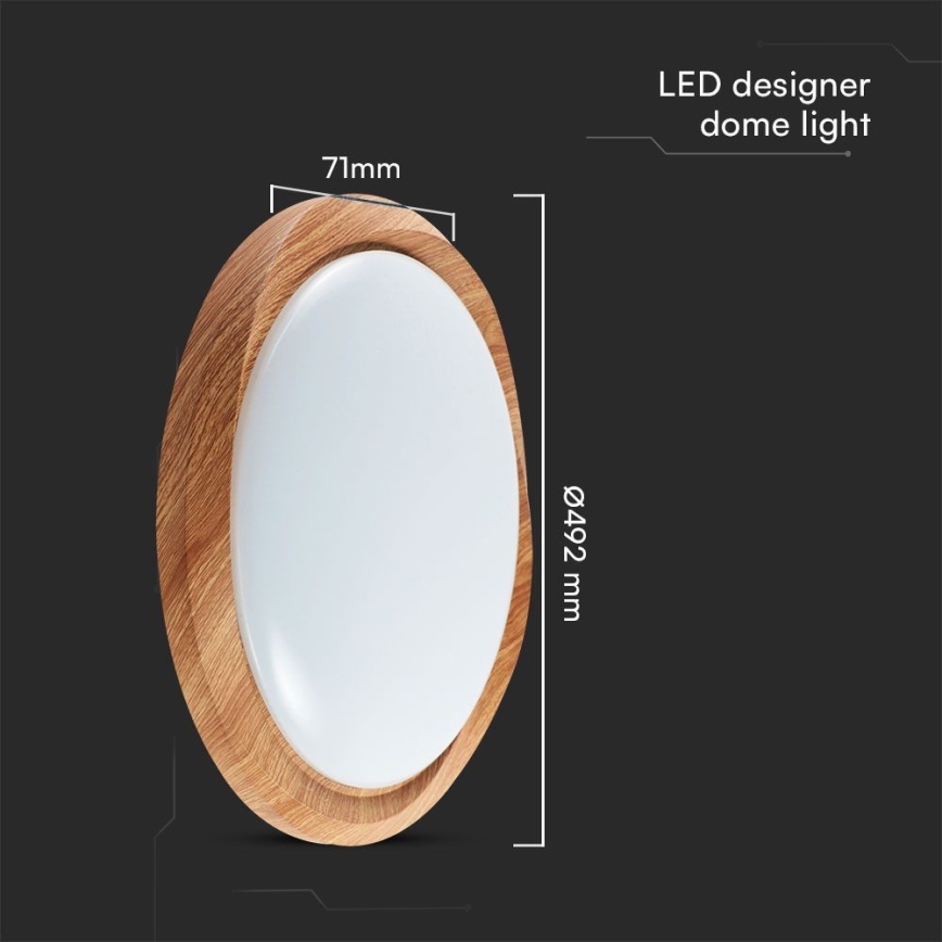 Plafón LED regulable LED/60W/230V 3000-6500K diá. 49 cm + control remoto