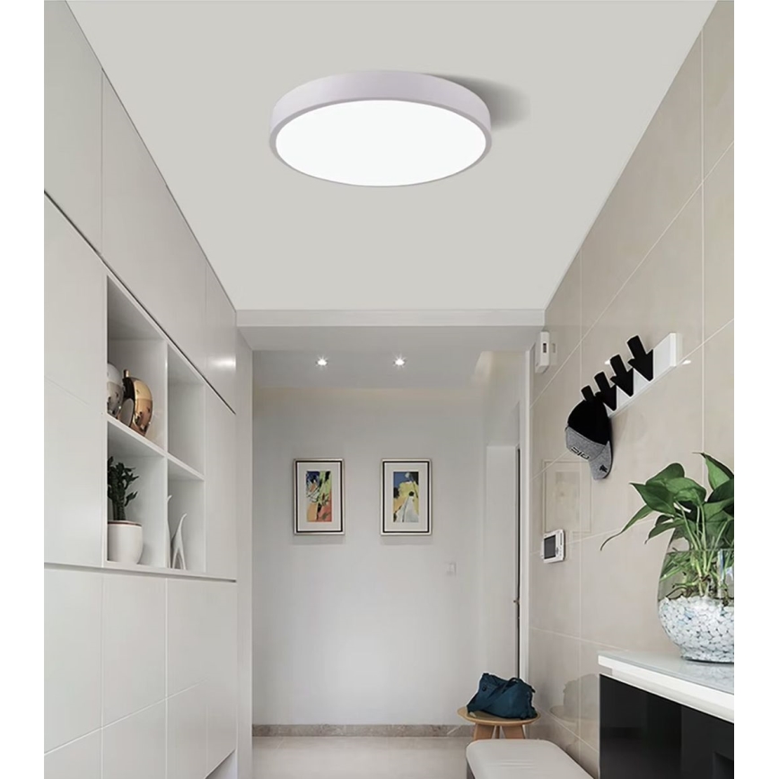 Plafón LED regulable LED/60W/230V 3000-6500K diá. 60 cm blanco + control remoto