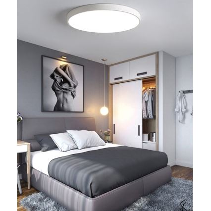 Plafón LED regulable LED/60W/230V 3000-6500K diá. 60 cm blanco + control remoto