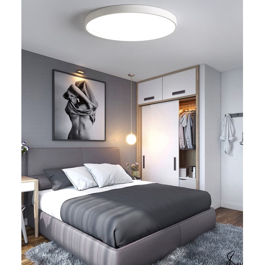 Plafón LED regulable LED/60W/230V 3000-6500K diá. 60 cm blanco + control remoto
