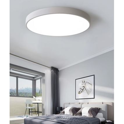 Plafón LED regulable LED/60W/230V 3000-6500K diá. 60 cm blanco + control remoto
