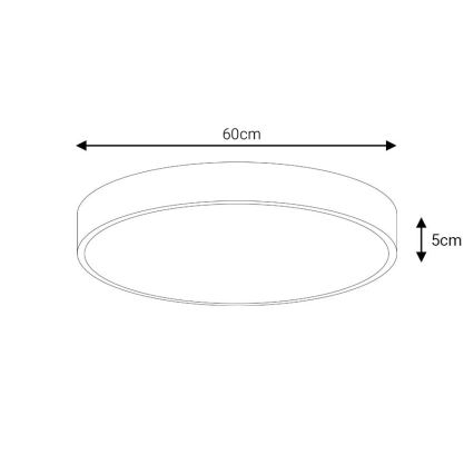 Plafón LED regulable LED/60W/230V 3000-6500K diá. 60 cm negro + control remoto