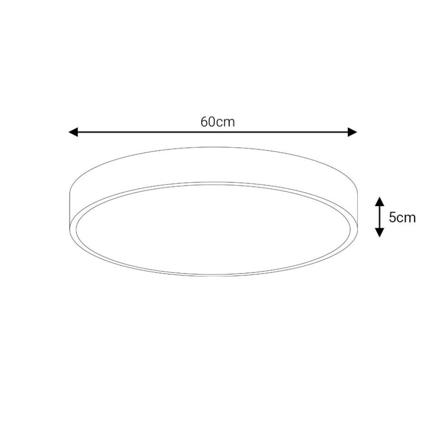 Plafón LED regulable LED/60W/230V 3000-6500K diá. 60 cm negro + control remoto