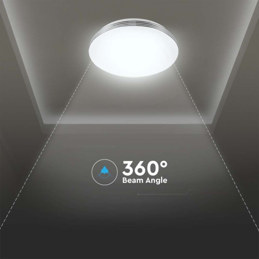 Plafón LED regulable LED/60W/230V 3000K/4000K/6500K diá. 50 cm + control remoto