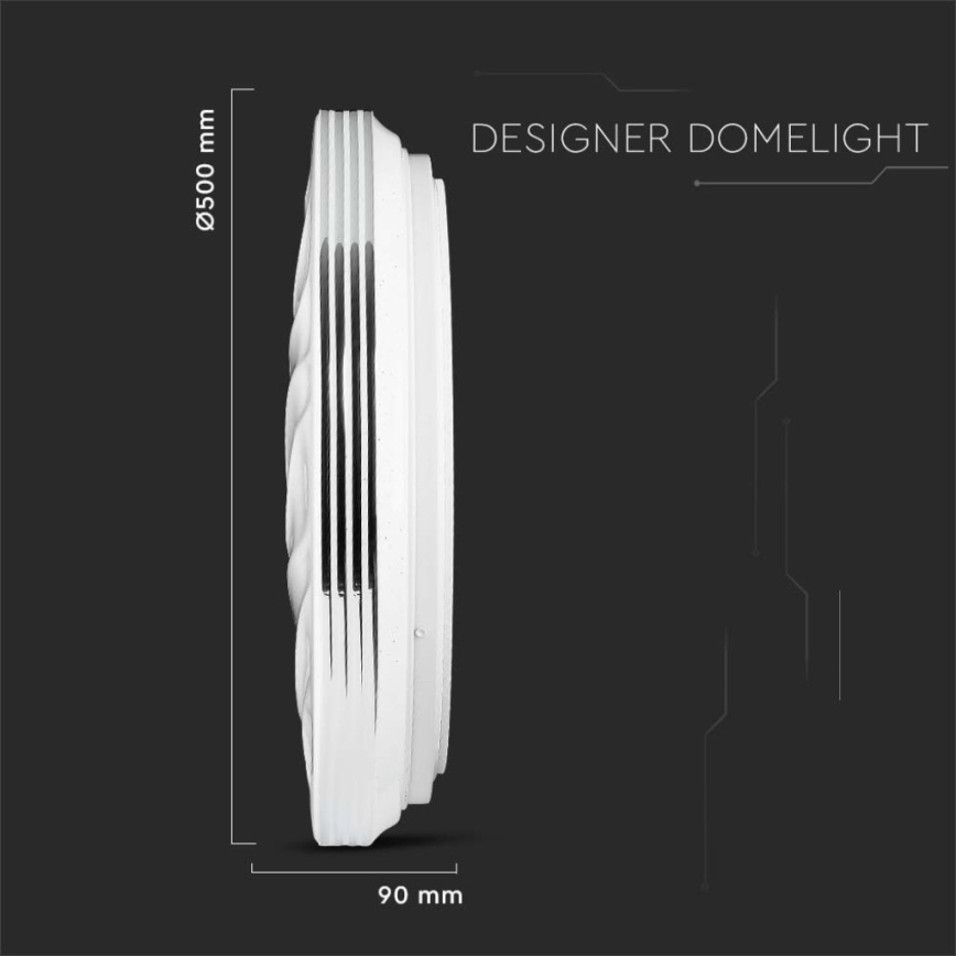 Plafón LED regulable LED/60W/230V 3000K/4000K/6500K diá. 50 cm + control remoto