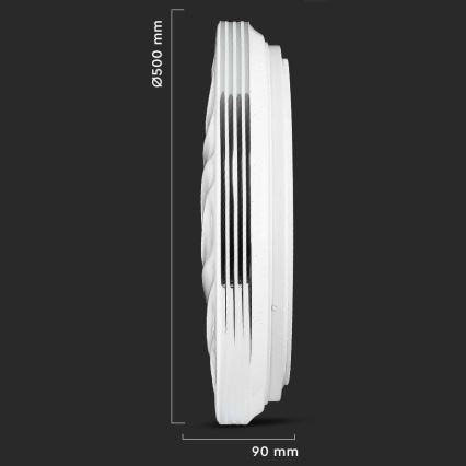 Plafón LED regulable LED/60W/230V 3000K/4000K/6500K diá. 50 cm + control remoto