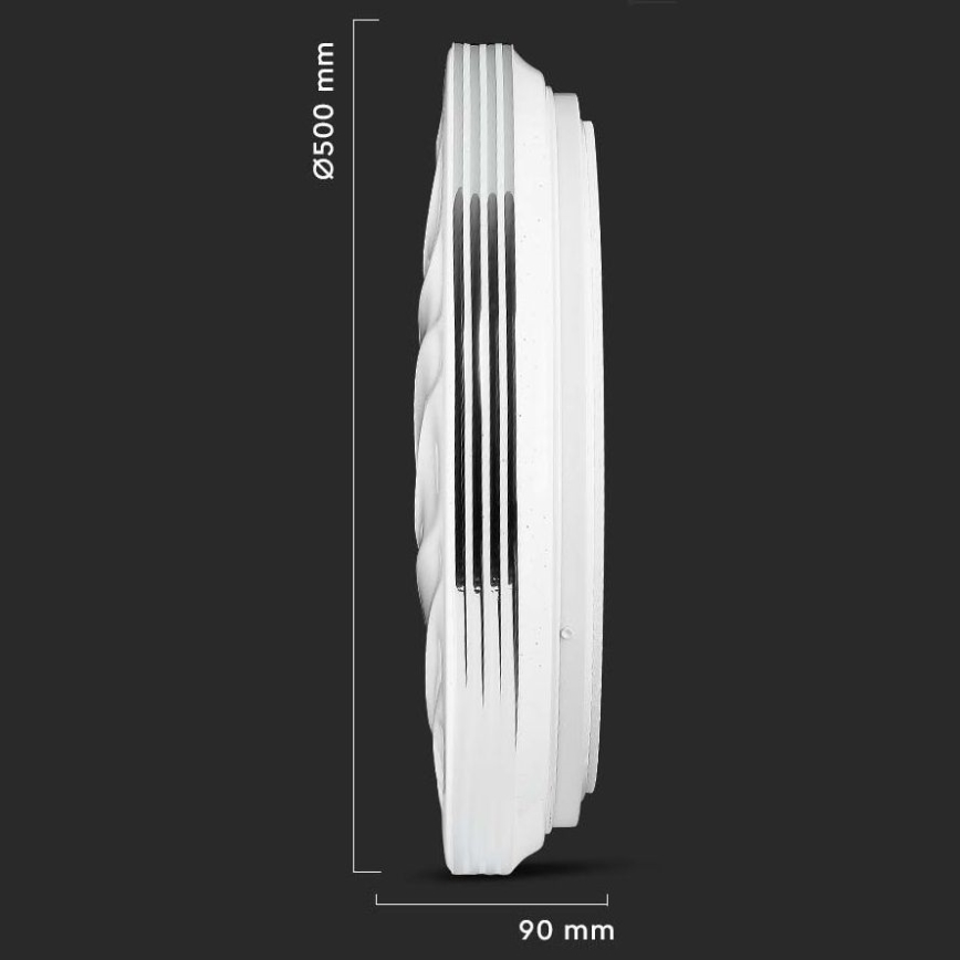 Plafón LED regulable LED/60W/230V 3000K/4000K/6500K diá. 50 cm + control remoto