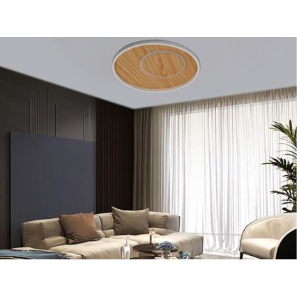 Plafón LED regulable LED/65W/230V 3000-6500K marrón + control remoto