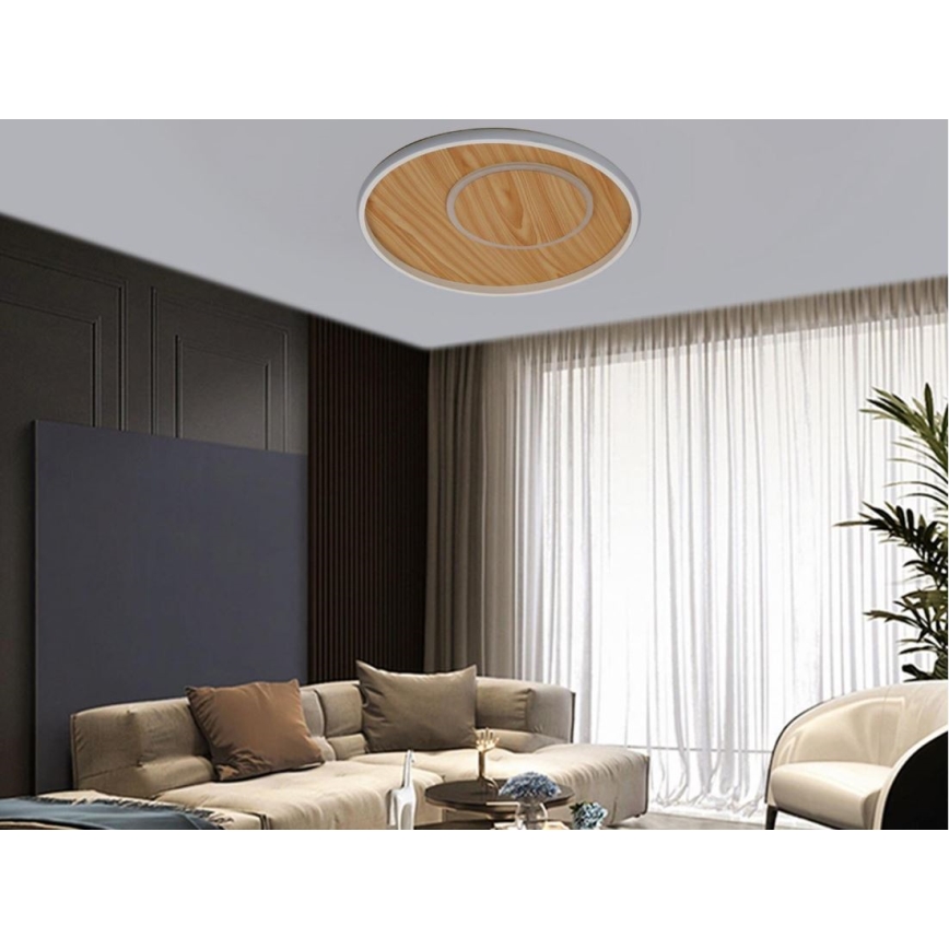 Plafón LED regulable LED/65W/230V 3000-6500K marrón + control remoto