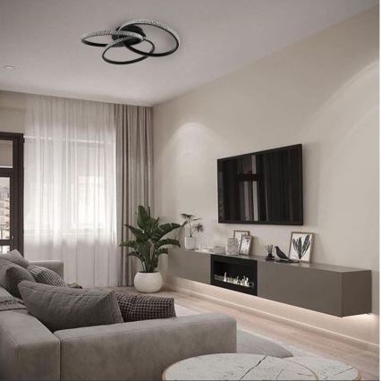 Plafón LED regulable LED/70W/230V 3000-6500K negro + control remoto