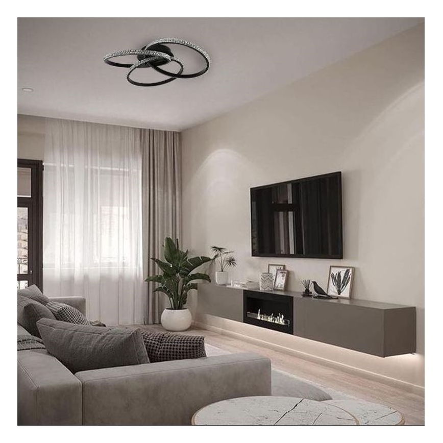 Plafón LED regulable LED/70W/230V 3000-6500K negro + control remoto