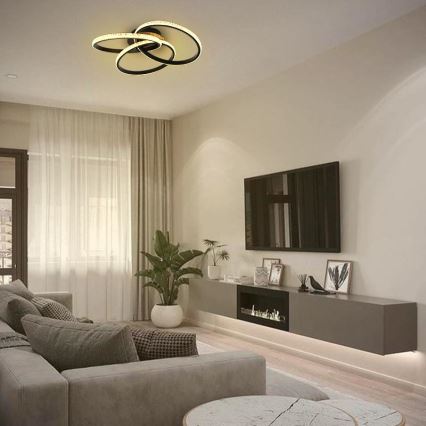 Plafón LED regulable LED/70W/230V 3000-6500K negro + control remoto