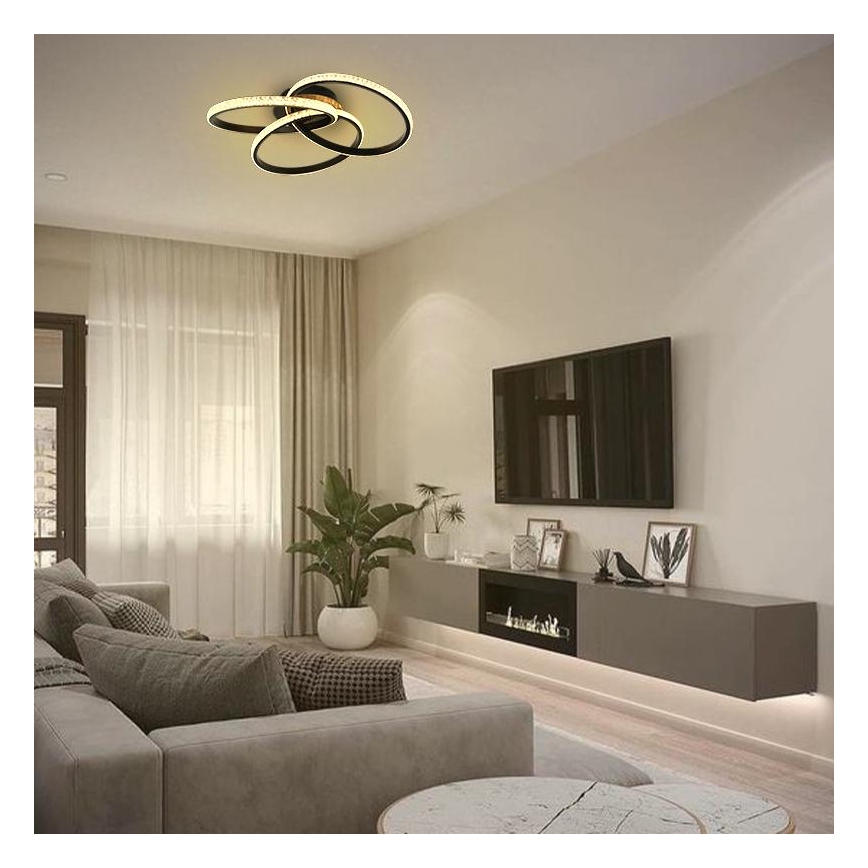 Plafón LED regulable LED/70W/230V 3000-6500K negro + control remoto