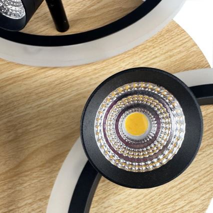 Plafón LED regulable LED/70W/230V 3000-6500K negro/marrón + control remoto