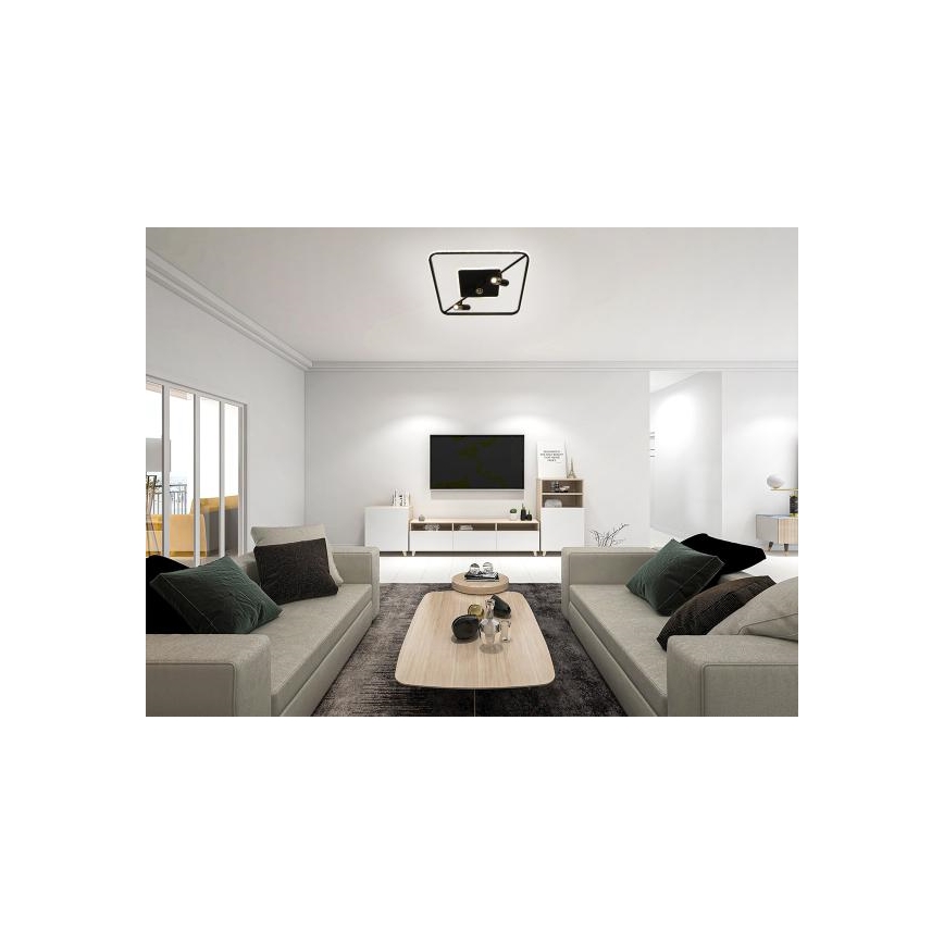 Plafón LED regulable LED/70W/230V 3000-6500K negro + control remoto
