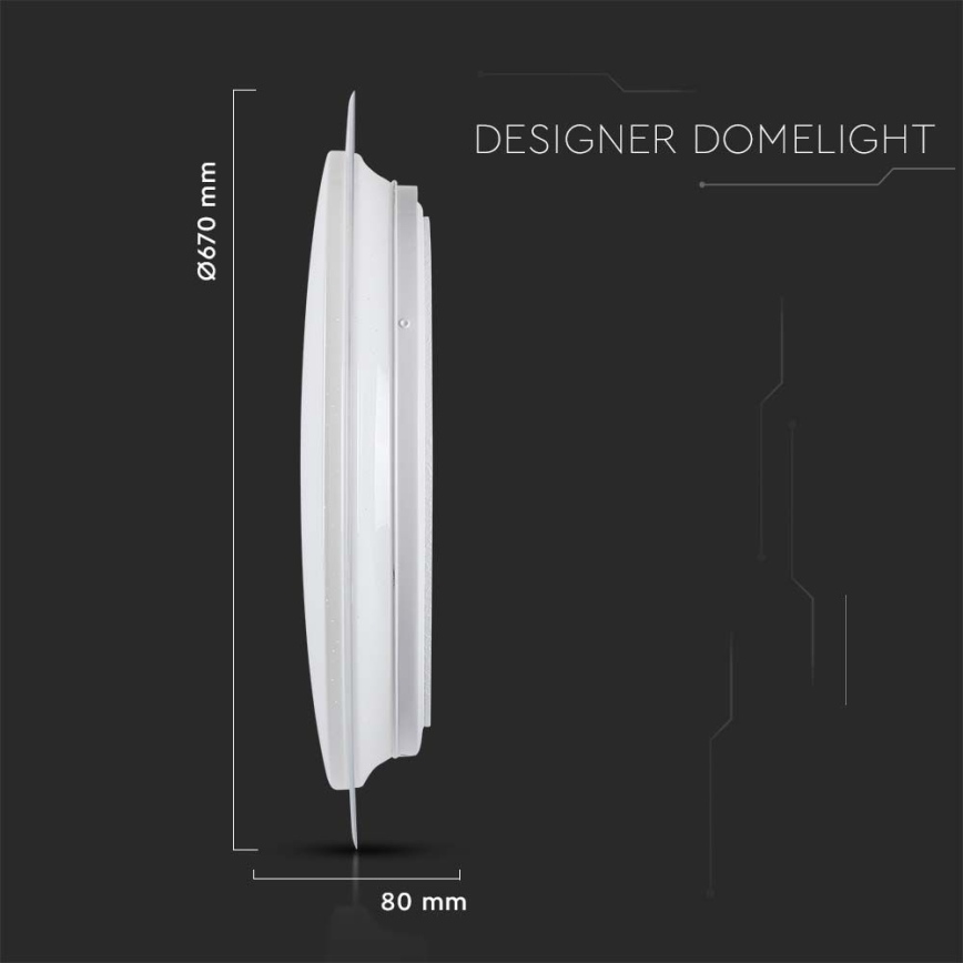 Plafón LED regulable LED/72W/230V 3000-6500K diá. 67 cm blanco + control remoto