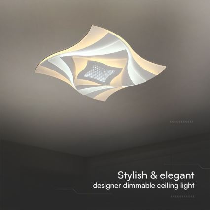 Plafón LED regulable LED/75W/230V 3000-6500K 49,5x49,5 cm + control remoto