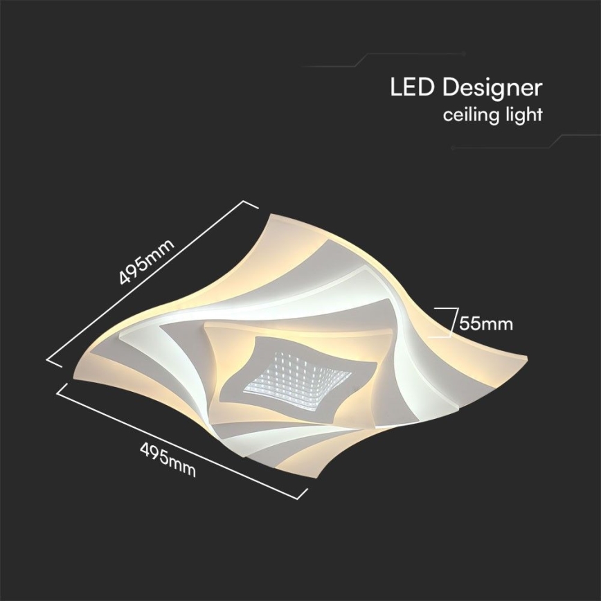 Plafón LED regulable LED/75W/230V 3000-6500K 49,5x49,5 cm + control remoto