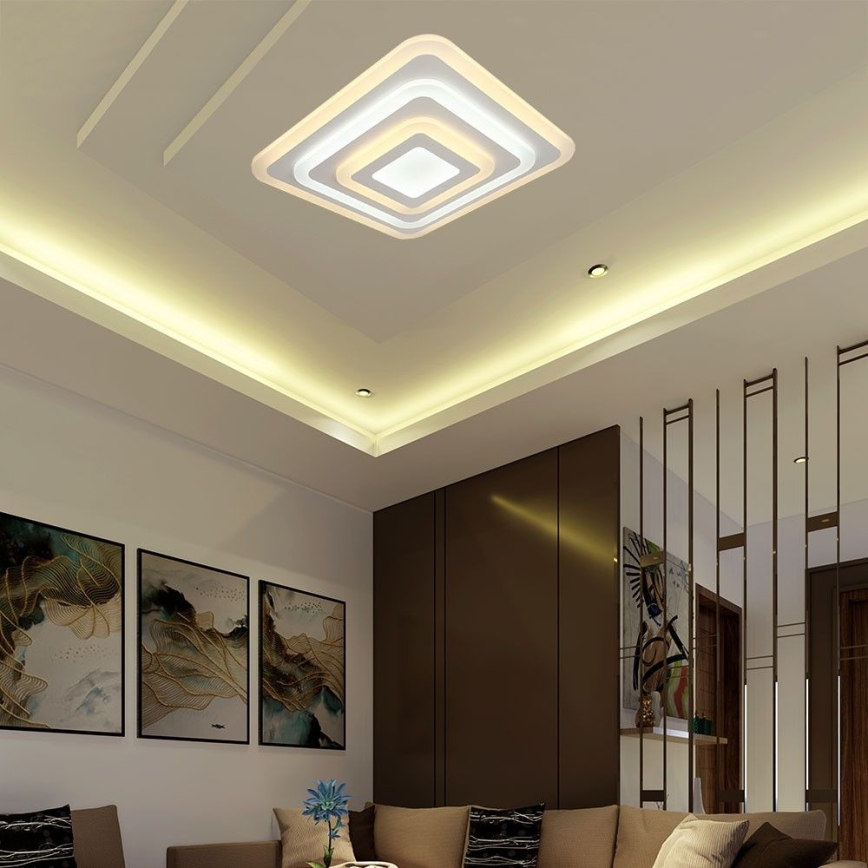 Plafón LED regulable LED/77W/230V 3000-6500K 49,5x49,5 cm + control remoto
