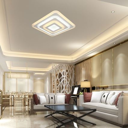 Plafón LED regulable LED/77W/230V 3000-6500K 49,5x49,5 cm + control remoto