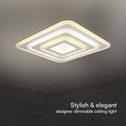 Plafón LED regulable LED/77W/230V 3000-6500K 49,5x49,5 cm + control remoto