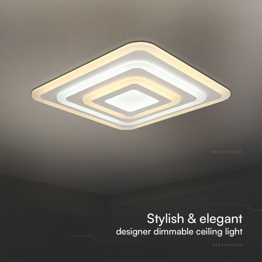 Plafón LED regulable LED/77W/230V 3000-6500K 49,5x49,5 cm + control remoto